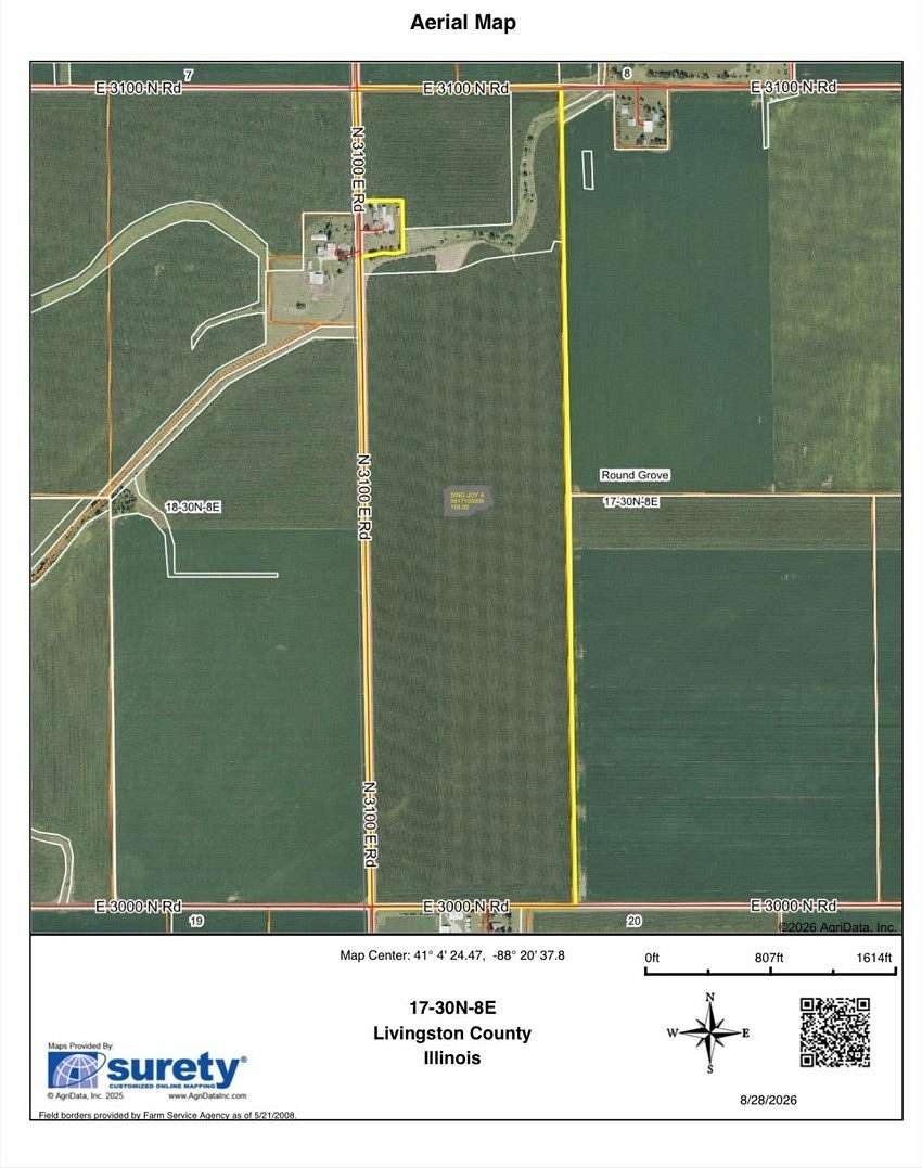 159 Acres of Agricultural Land for Sale in Dwight, Illinois