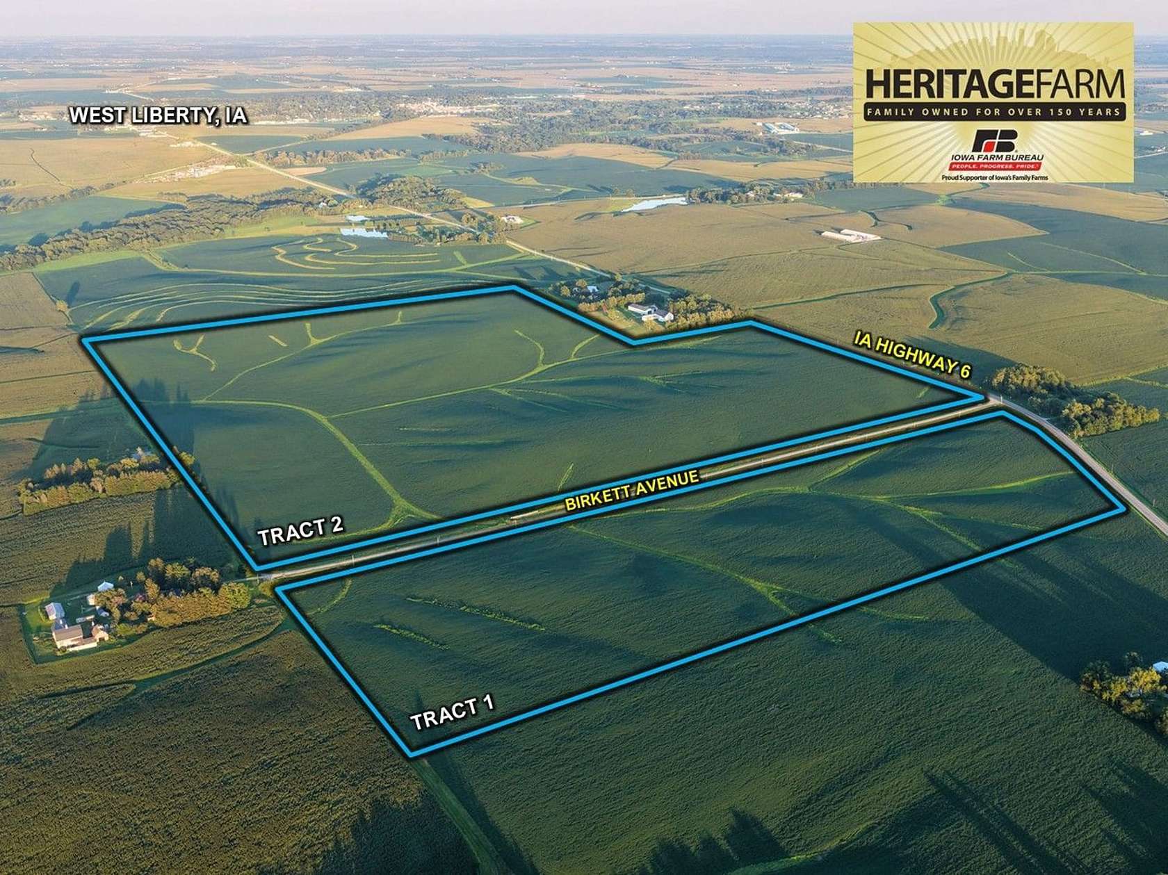 190 Acres of Land for Auction in West Liberty, Iowa