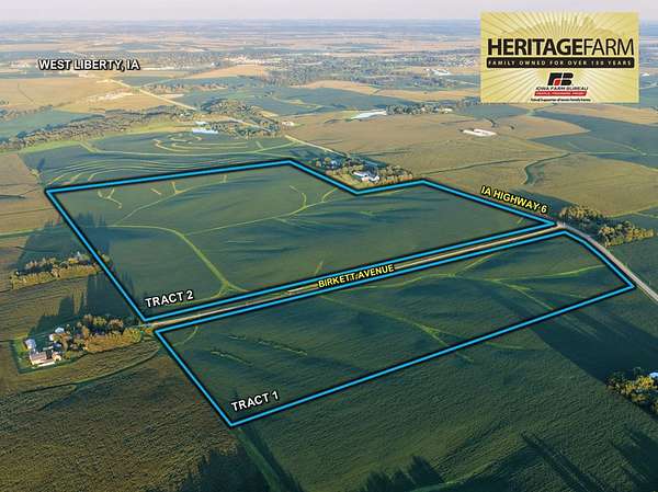 190 Acres of Land for Auction in West Liberty, Iowa