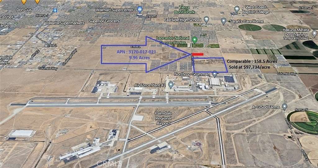 10 Acres of Commercial Land for Sale in Palmdale, California