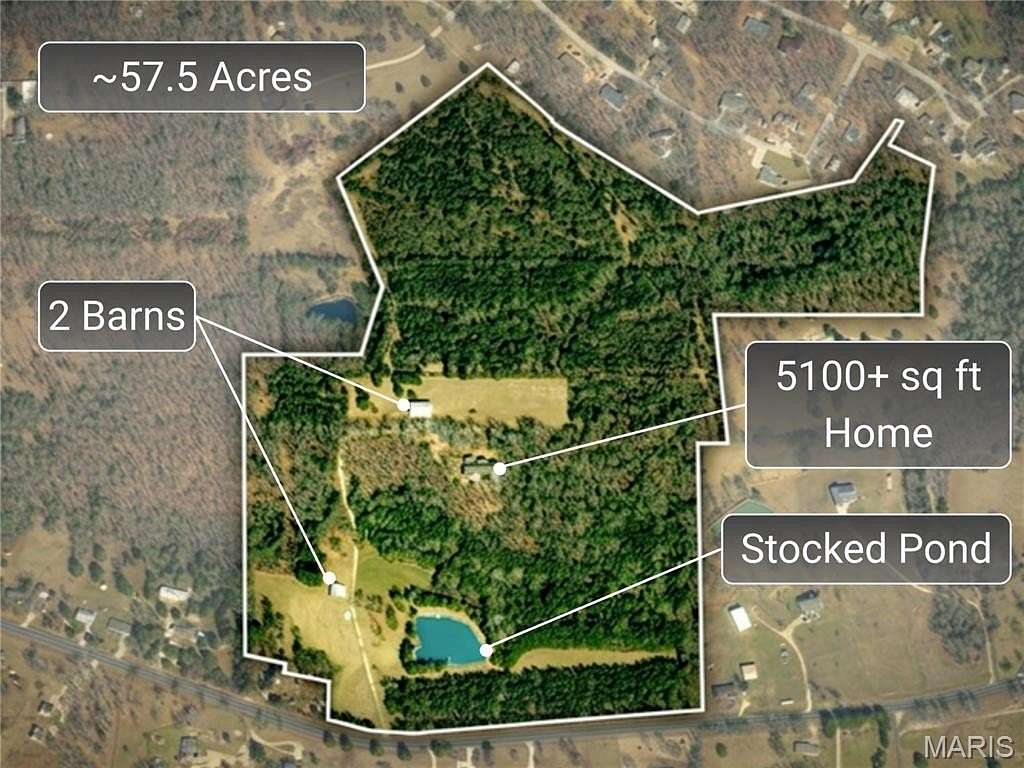 57.4 Acres of Land with Home for Sale in St. James, Missouri