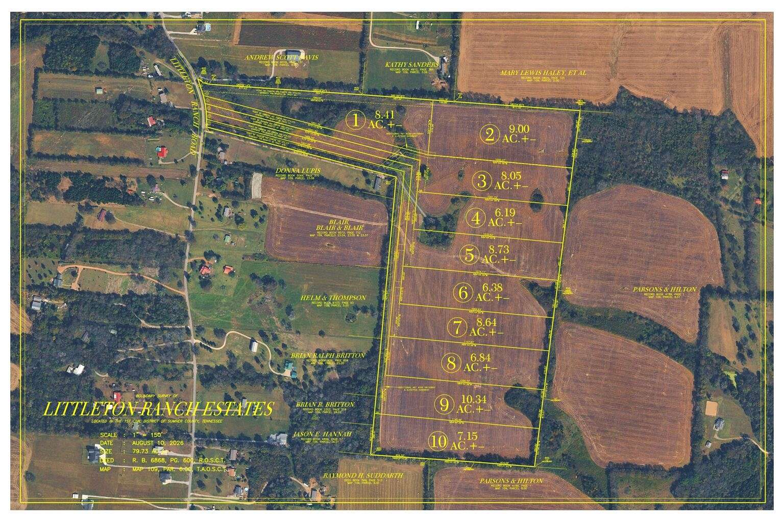 8.4 Acres of Residential Land for Auction in Castalian Springs, Tennessee