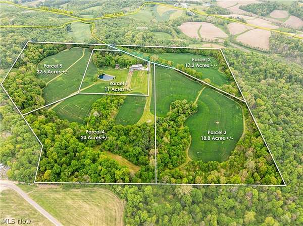 89.5 Acres of Land with Home for Auction in Fresno, Ohio