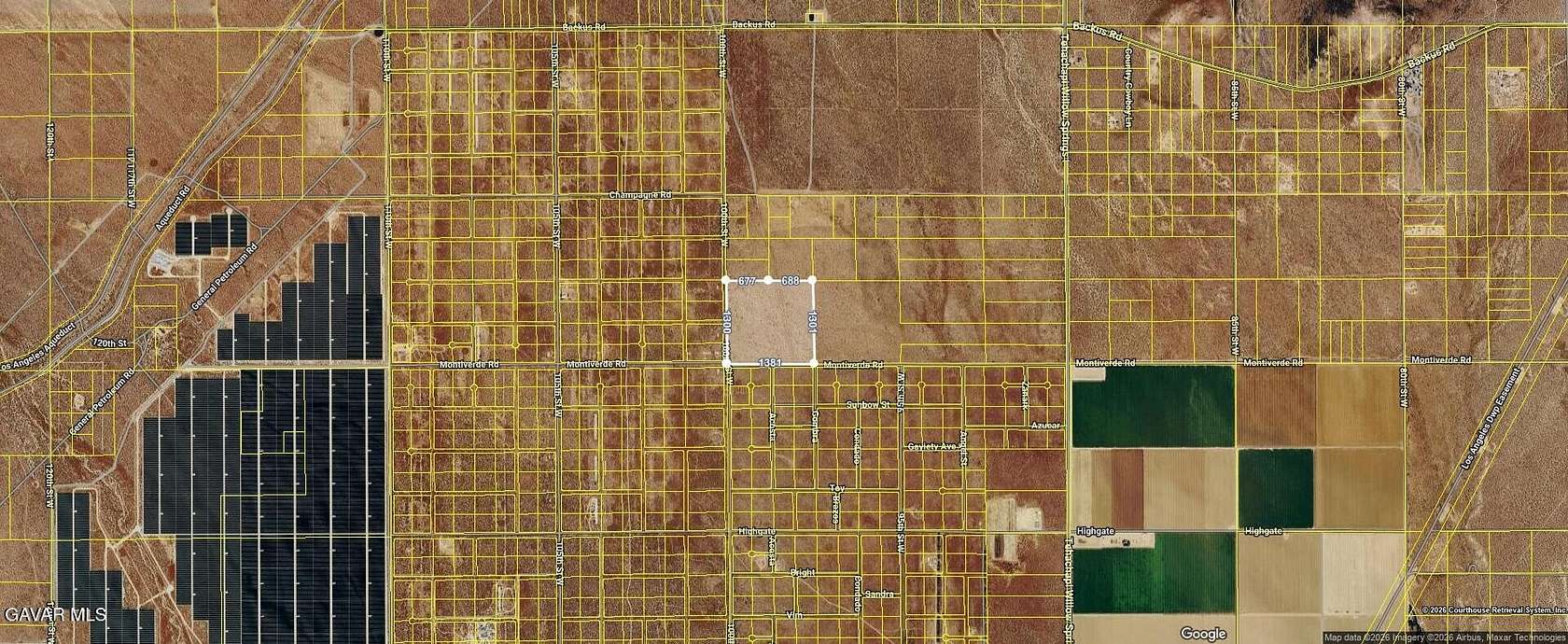42.8 Acres of Land for Sale in Rosamond, California