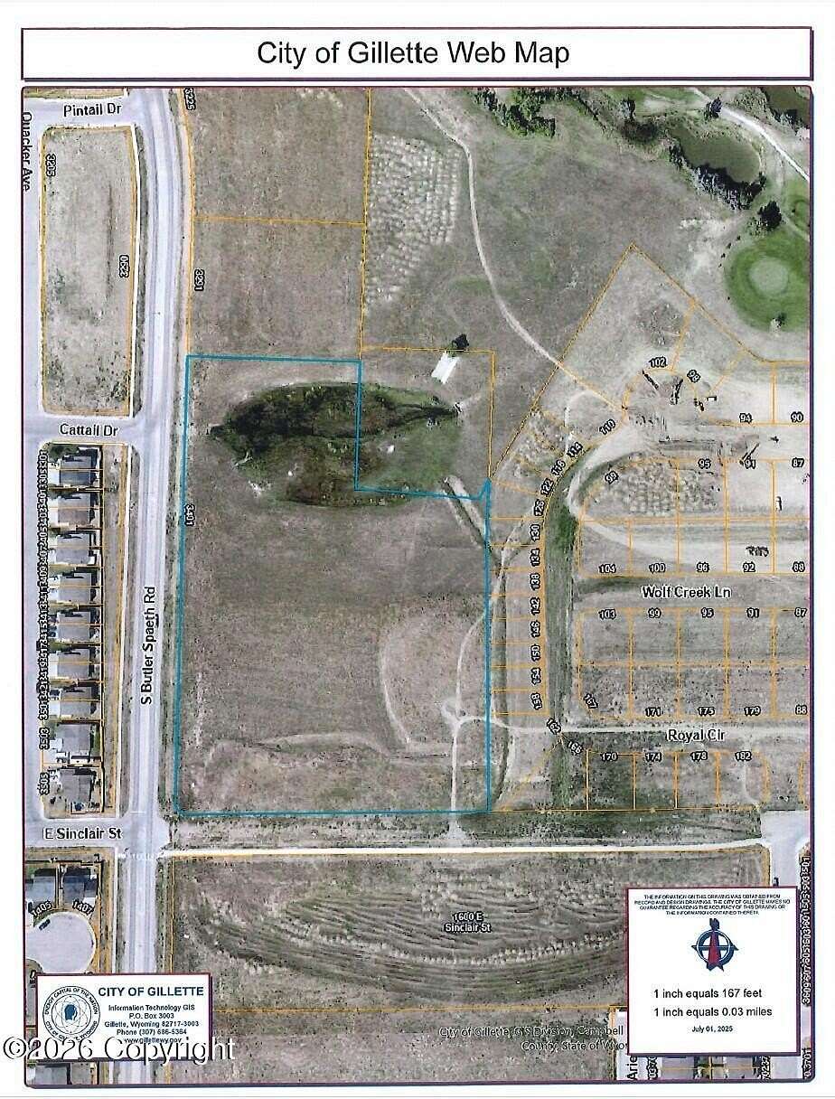 7.8 Acres of Commercial Land for Sale in Gillette, Wyoming