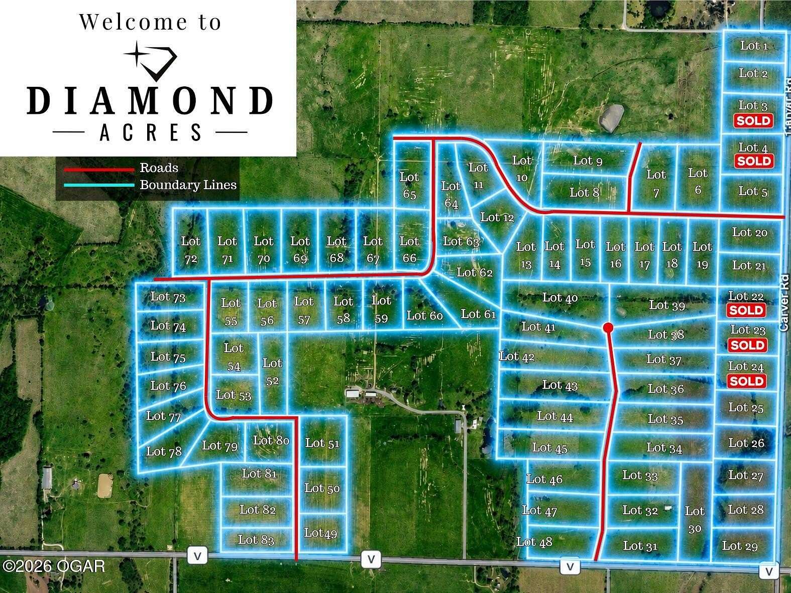 4.65 Acres of Land for Sale in Diamond, Missouri