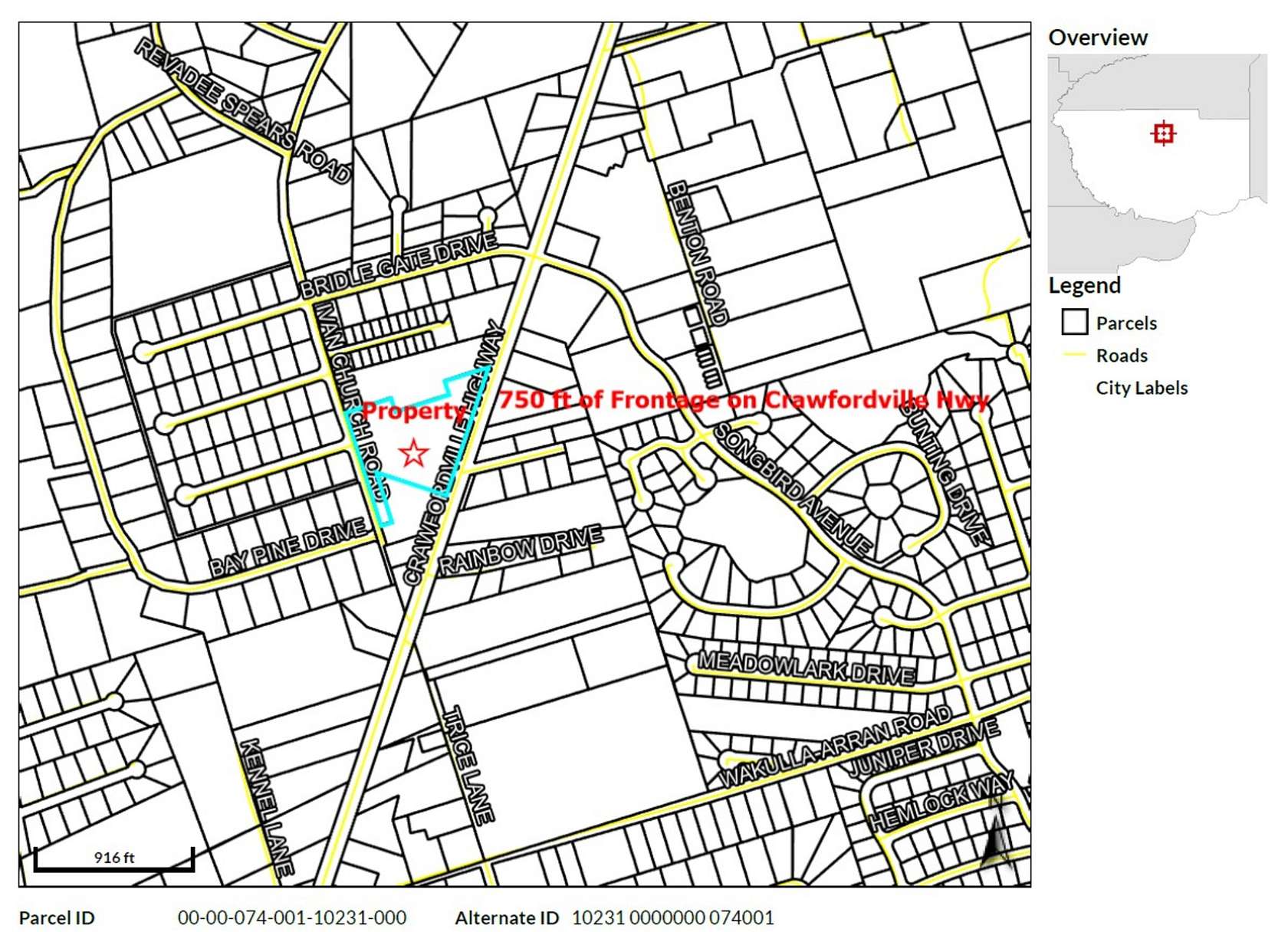 7.26 Acres of Commercial Land for Sale in Crawfordville, Florida