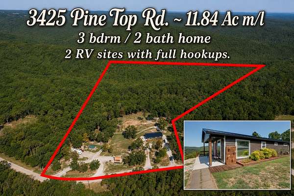 11.8 Acres of Recreational Land with Home for Sale in Kirbyville, Missouri