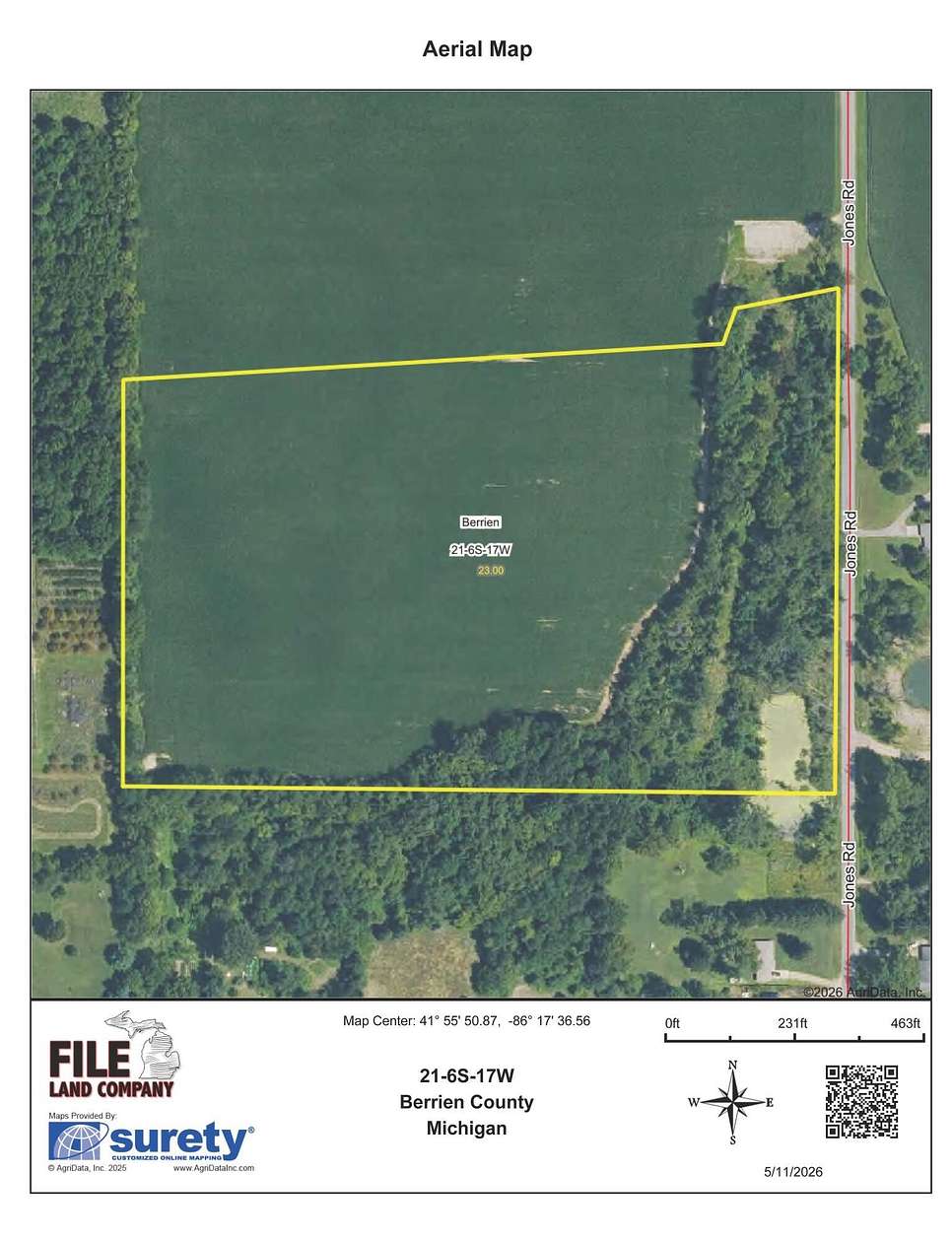 23 Acres of Agricultural & Residential Land for Sale in Berrien Center, Michigan