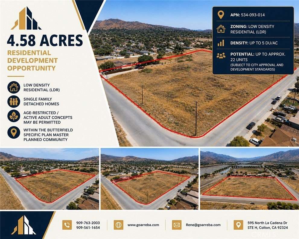 4.58 Acres of Residential Land for Sale in Banning, California