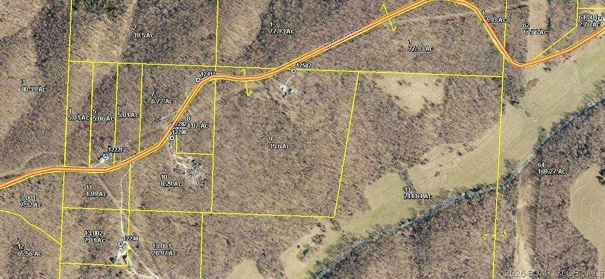 35.6 Acres of Recreational Land with Home for Sale in Gravois Mills, Missouri