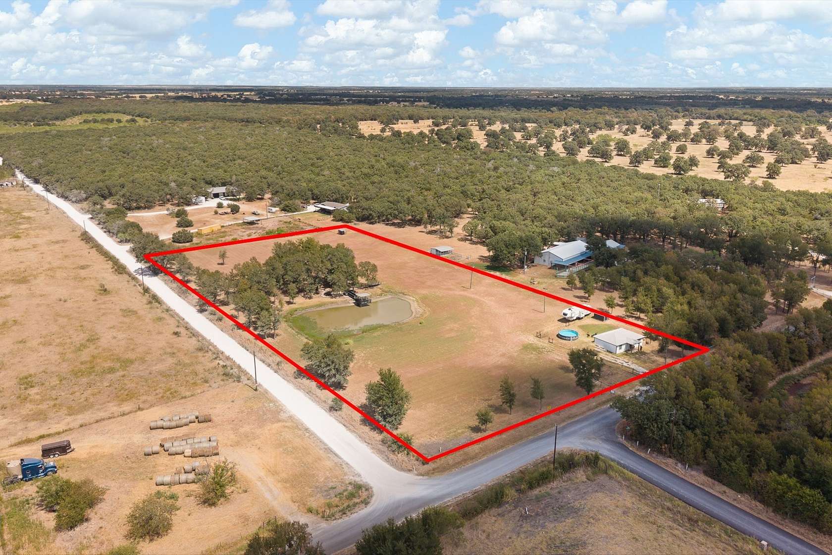 4.43 Acres of Land with Home for Sale in Aquilla, Texas