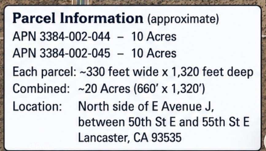 9.83 Acres of Land for Sale in Lancaster, California