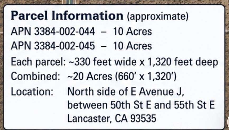 20 Acres of Land for Sale in Lancaster, California