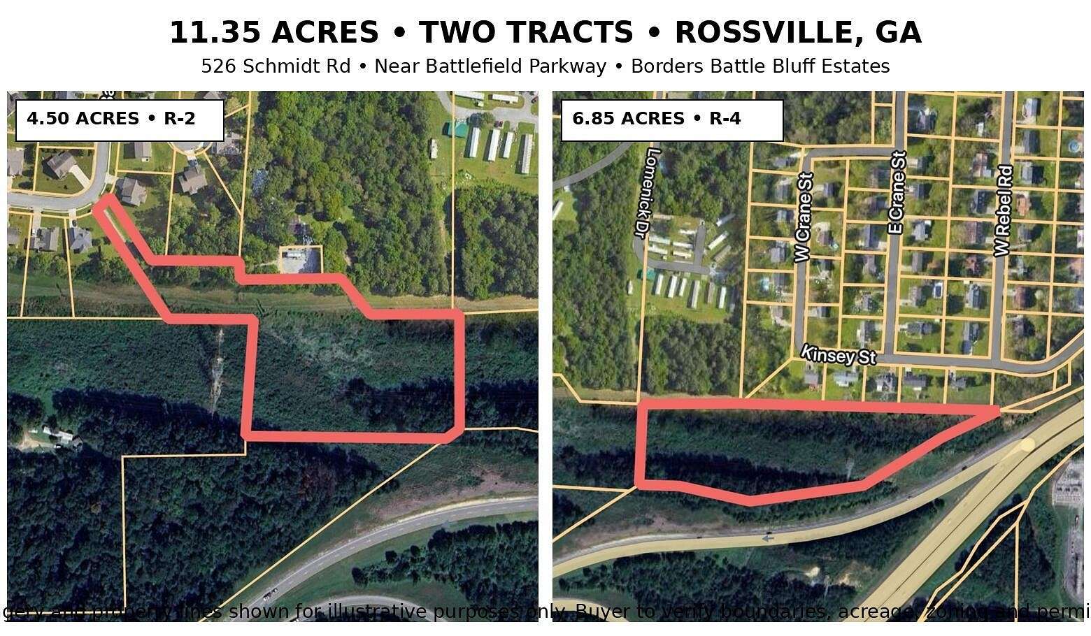 11.4 Acres of Land for Sale in Rossville, Georgia