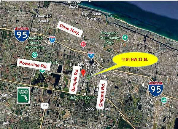 0.3 Acres of Commercial Land for Lease in Pompano Beach, Florida