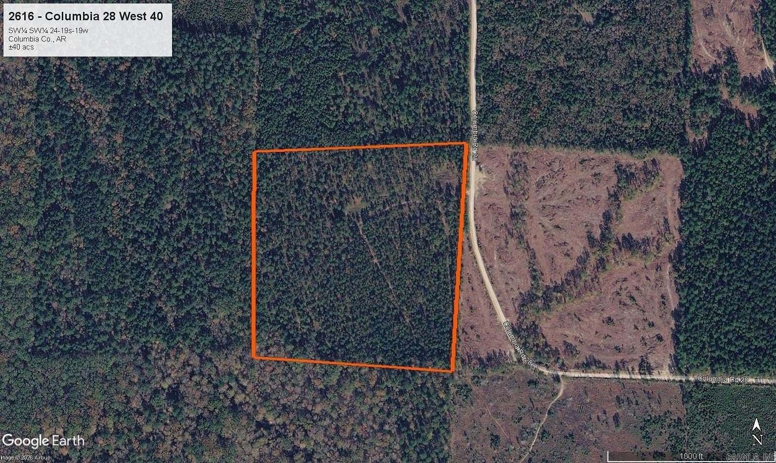 40 Acres of Recreational Land for Auction in Emerson, Arkansas