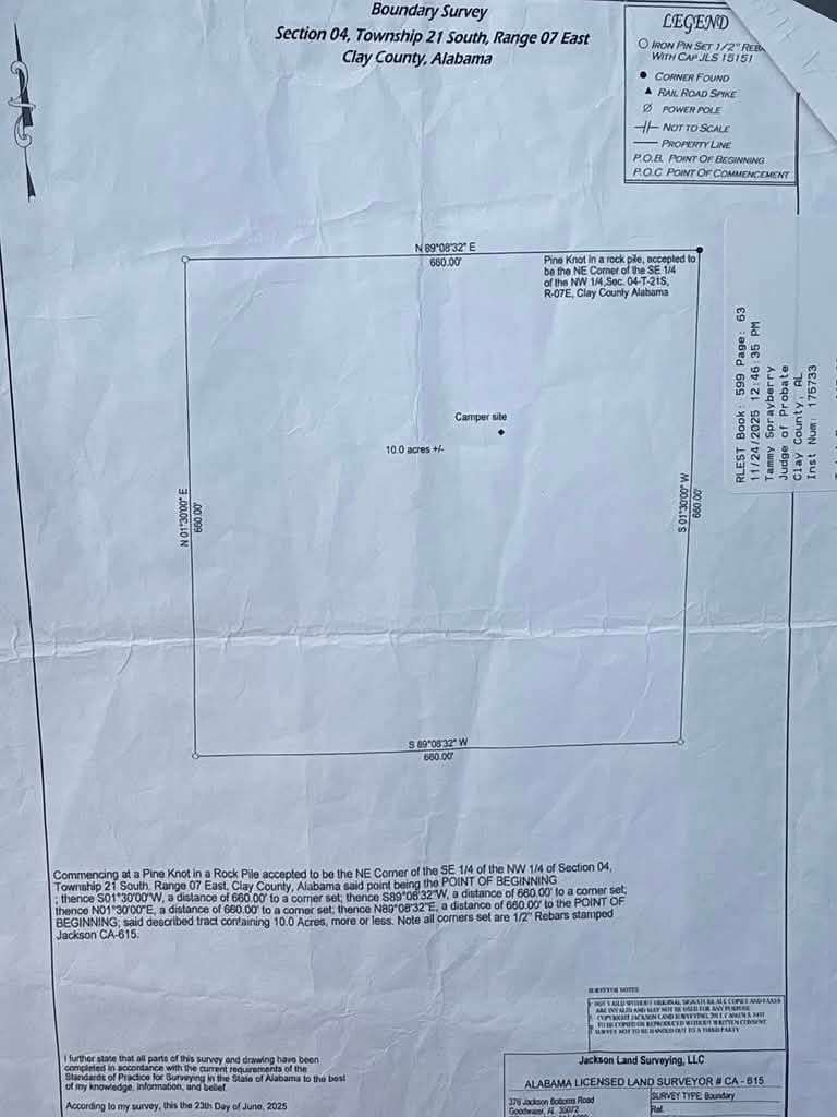 17 Acres of Recreational & Residential Land for Sale in Ashland, Alabama