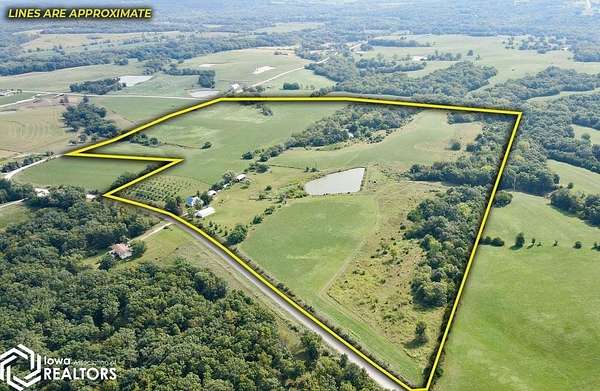 85 Acres of Agricultural Land with Home for Sale in Bloomfield, Iowa