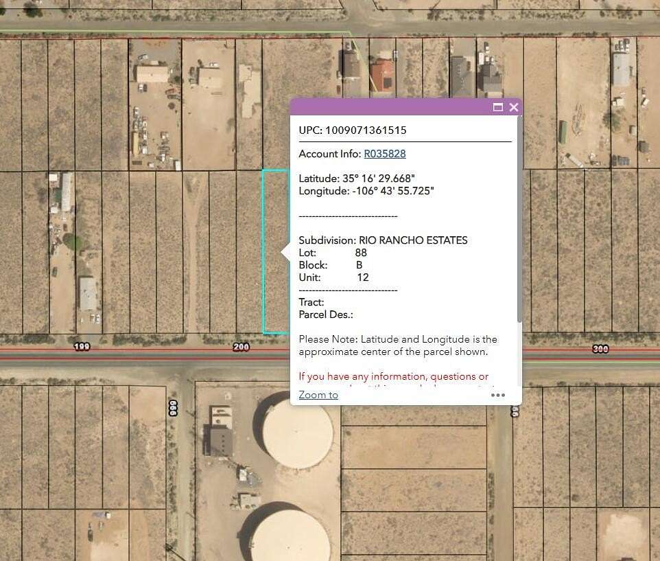 0.34 Acres of Residential Land for Sale in Rio Rancho, New Mexico