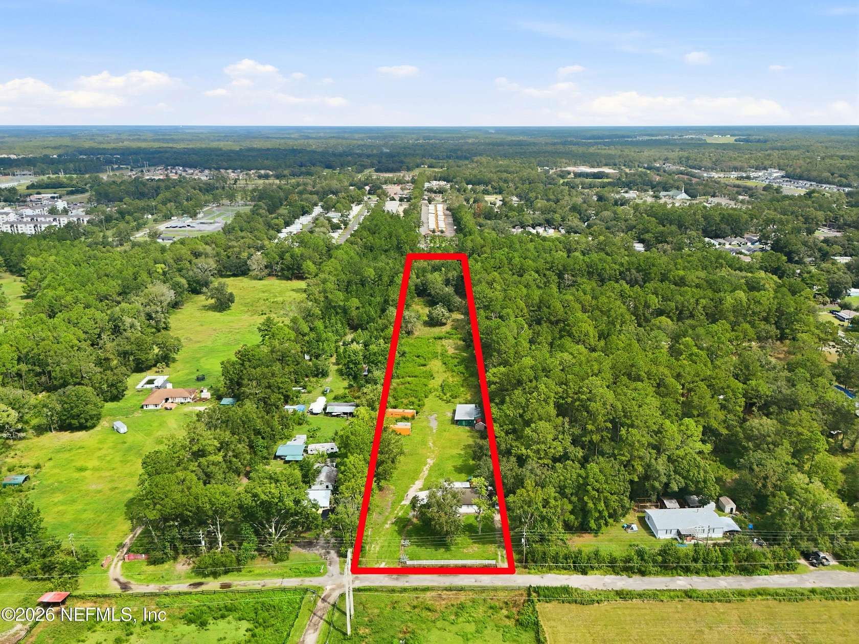 5 Acres of Land with Home for Sale in Jacksonville, Florida
