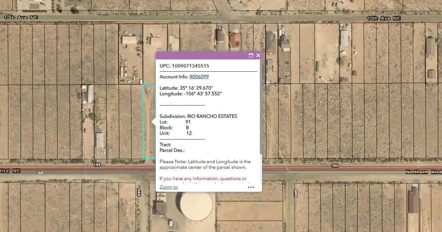 0.34 Acres of Residential Land for Sale in Rio Rancho, New Mexico