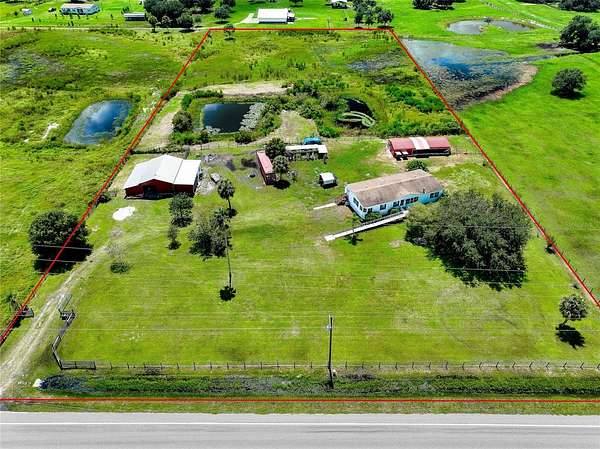5.32 Acres of Land with Home for Sale in Ona, Florida