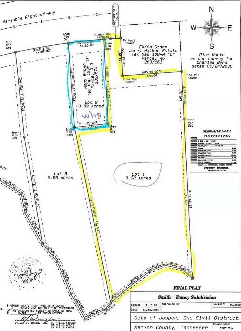 4 Acres of Commercial Land for Sale in Jasper, Tennessee