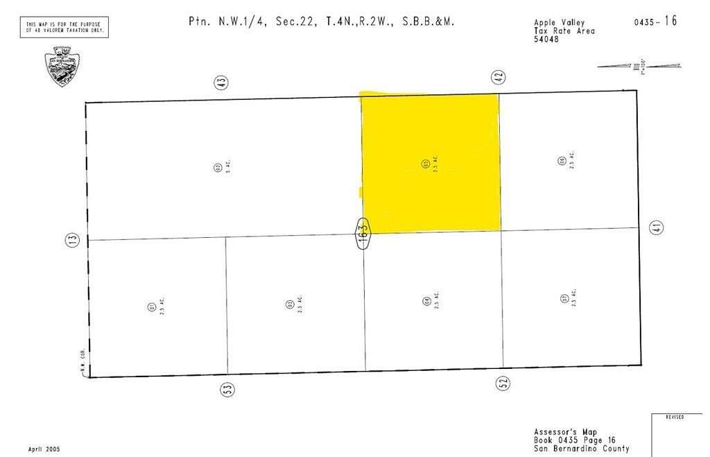 2.5 Acres of Residential Land for Sale in Apple Valley, California