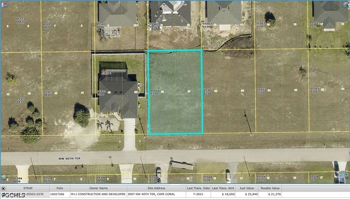 0.23 Acres of Residential Land for Sale in Cape Coral, Florida