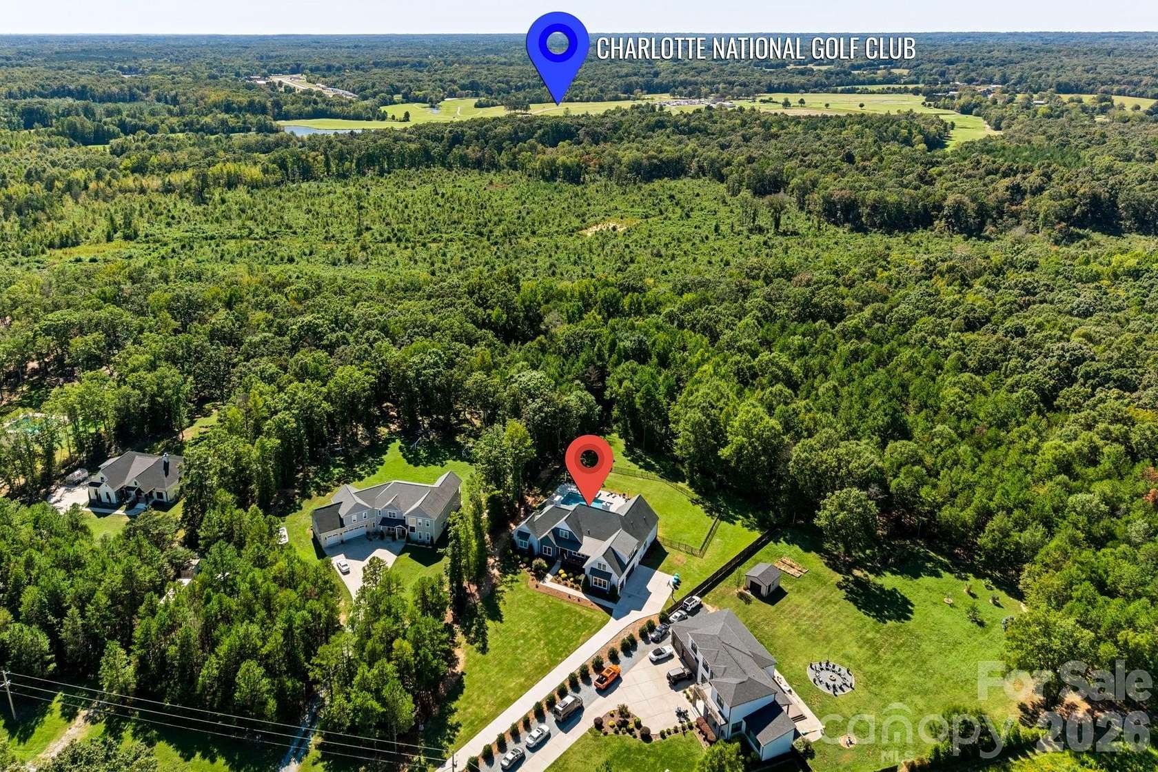 4.49 Acres of Land with Home for Sale in Indian Trail, North Carolina