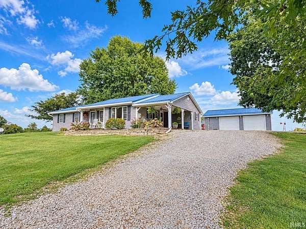 9.72 Acres of Land with Home for Sale in Mitchell, Indiana