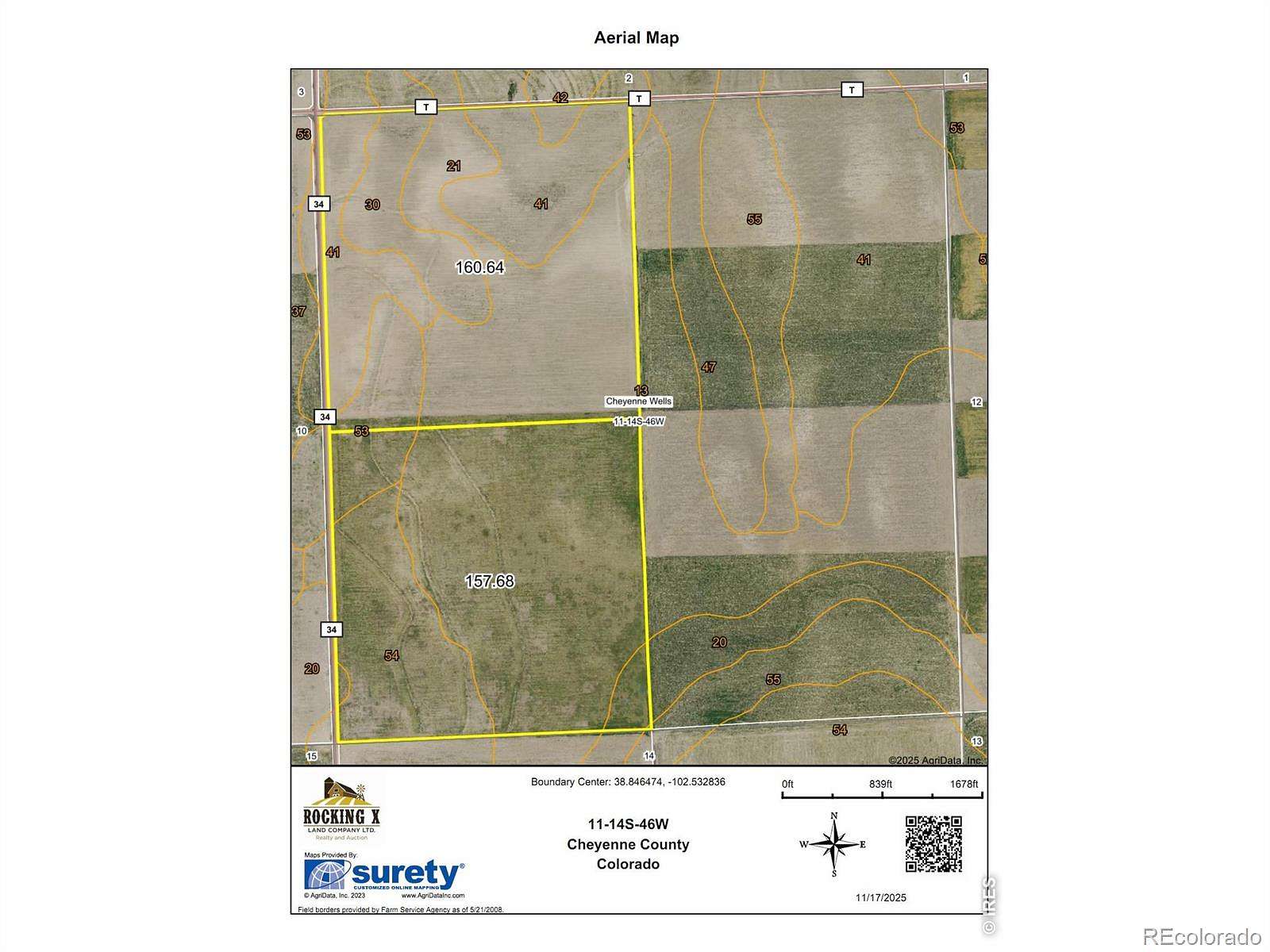 322 Acres of Agricultural Land for Sale in Cheyenne Wells, Colorado