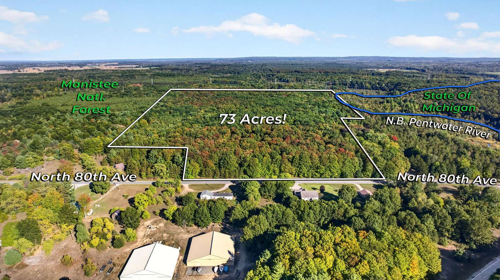 73 Acres of Recreational Land for Sale in Pentwater, Michigan