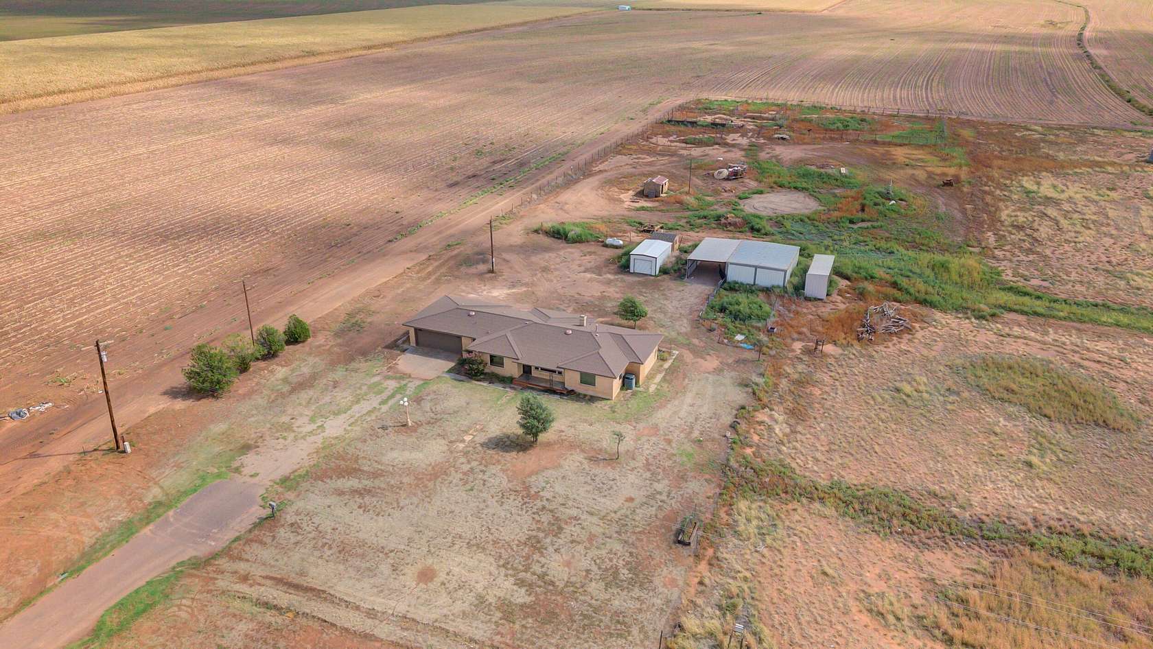 33.2 Acres of Land with Home for Sale in Wilson, Texas