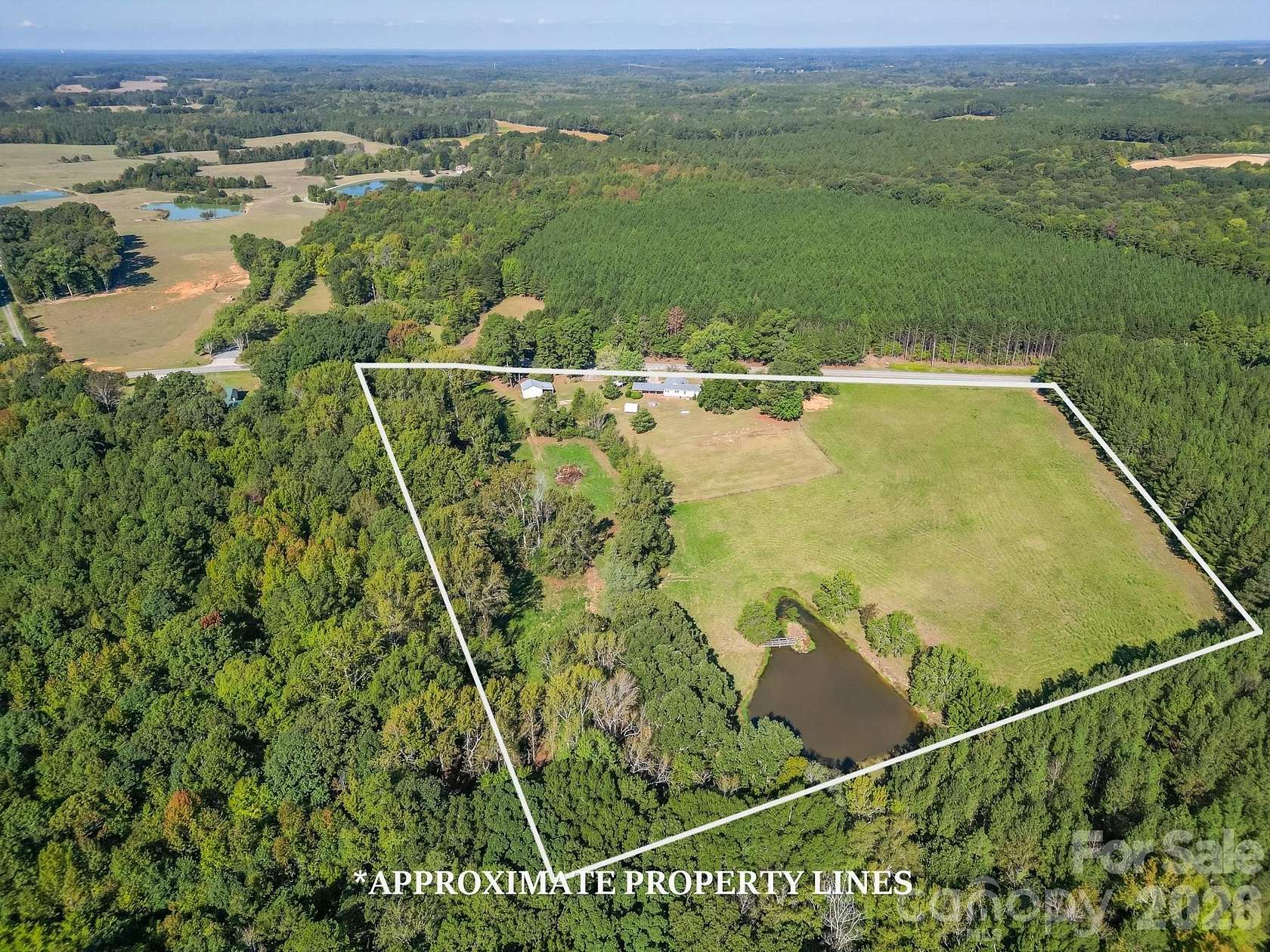 11.6 Acres of Land with Home for Sale in Union, North Carolina