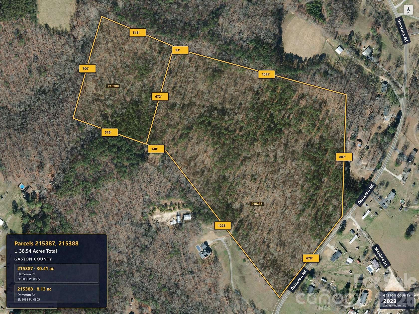 38.5 Acres of Recreational & Residential Land for Sale in Bessemer City, North Carolina