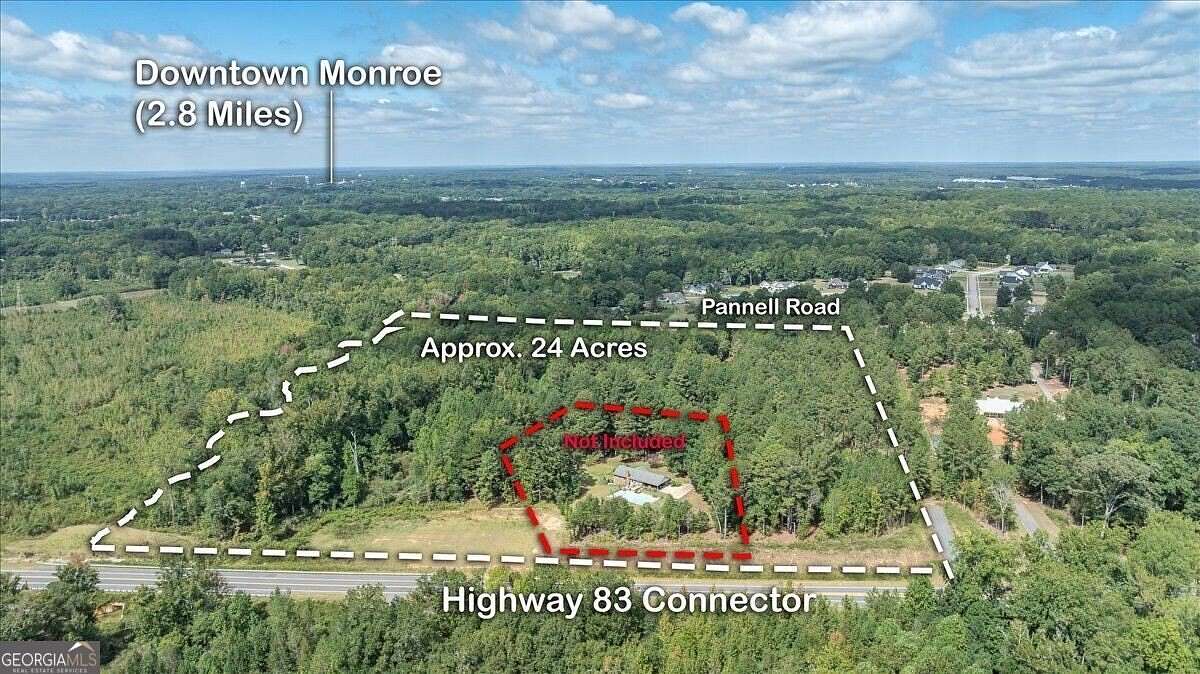 24 Acres of Land with Home for Sale in Monroe, Georgia