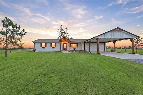 20 Acres of Agricultural Land with Home for Sale in Chouteau, Oklahoma