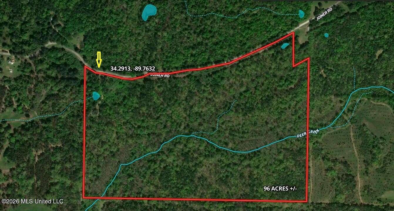 96 Acres of Recreational Land for Sale in Batesville, Mississippi