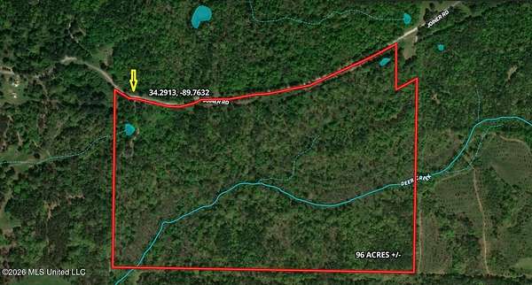 96 Acres of Recreational Land for Sale in Batesville, Mississippi
