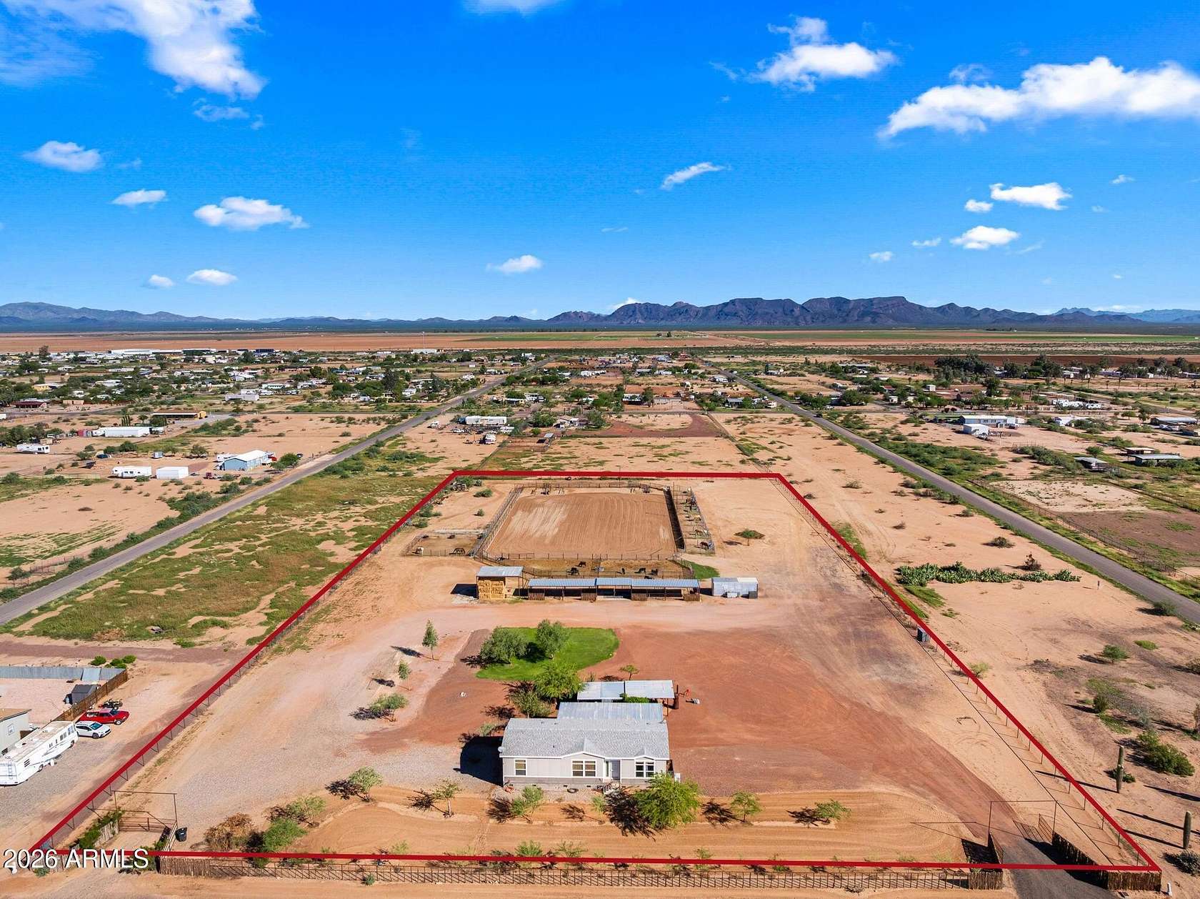 5 Acres of Land with Home for Sale in Aguila, Arizona