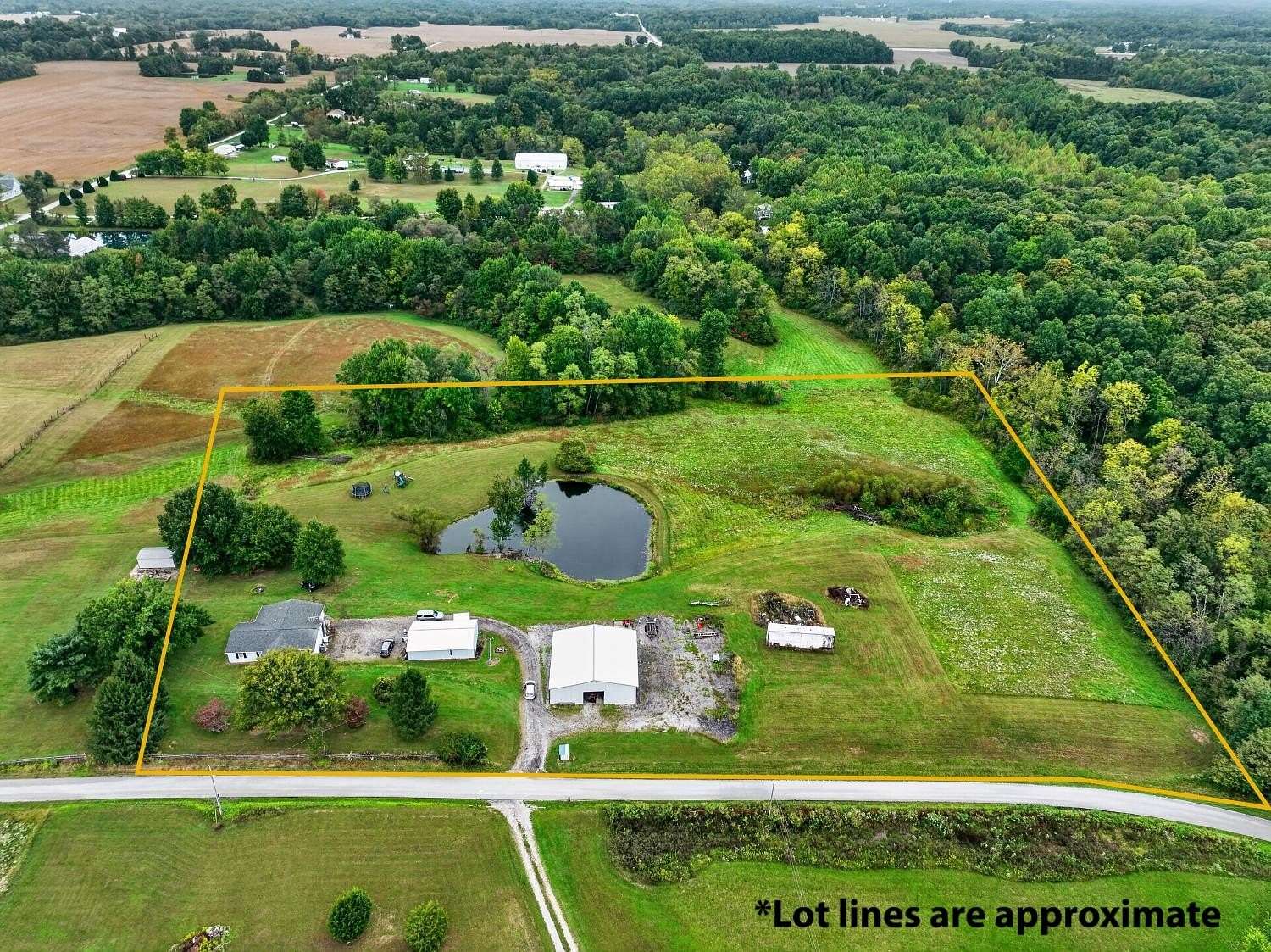 8.38 Acres of Land with Home for Sale in Dillsboro, Indiana