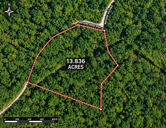 13.8 Acres of Recreational & Residential Land for Sale in Irvine, Kentucky