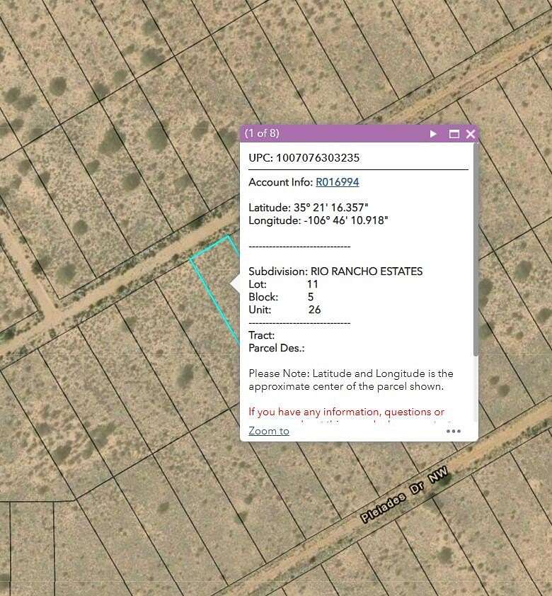 0.5 Acres of Residential Land for Sale in Rio Rancho, New Mexico