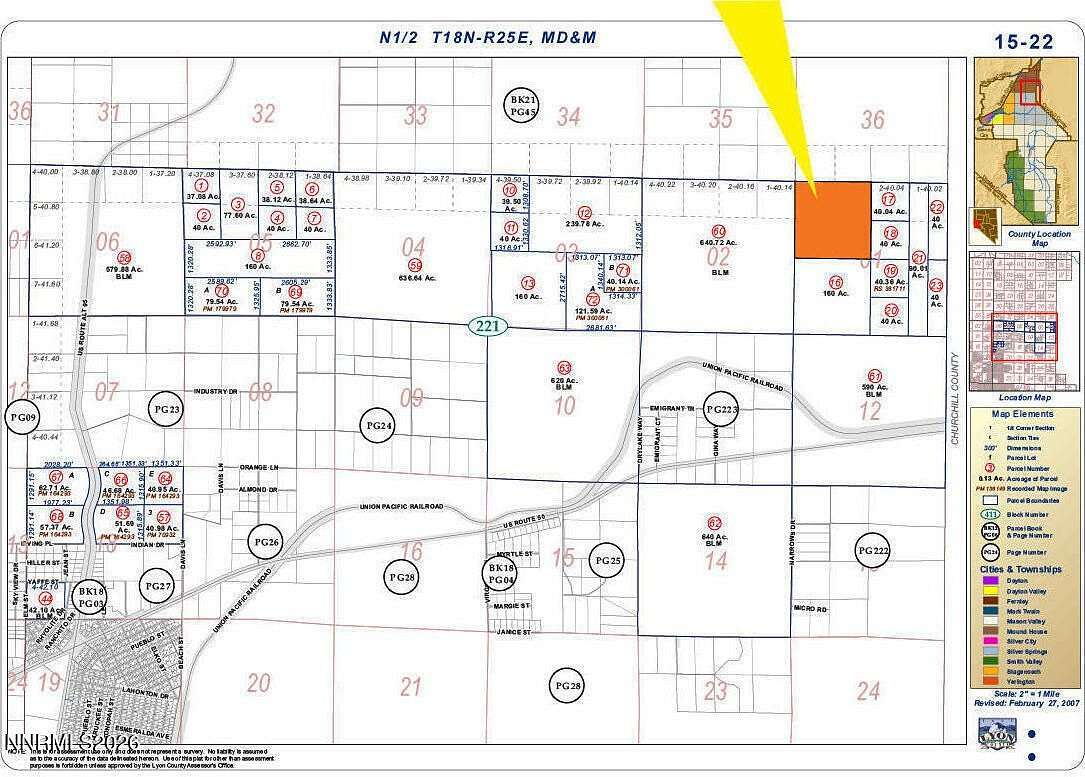 160 Acres of Recreational & Residential Land for Sale in Silver Springs, Nevada