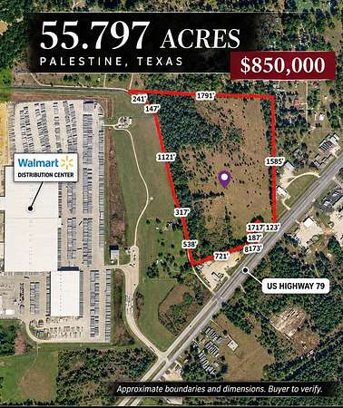 55.8 Acres of Land for Sale in Palestine, Texas