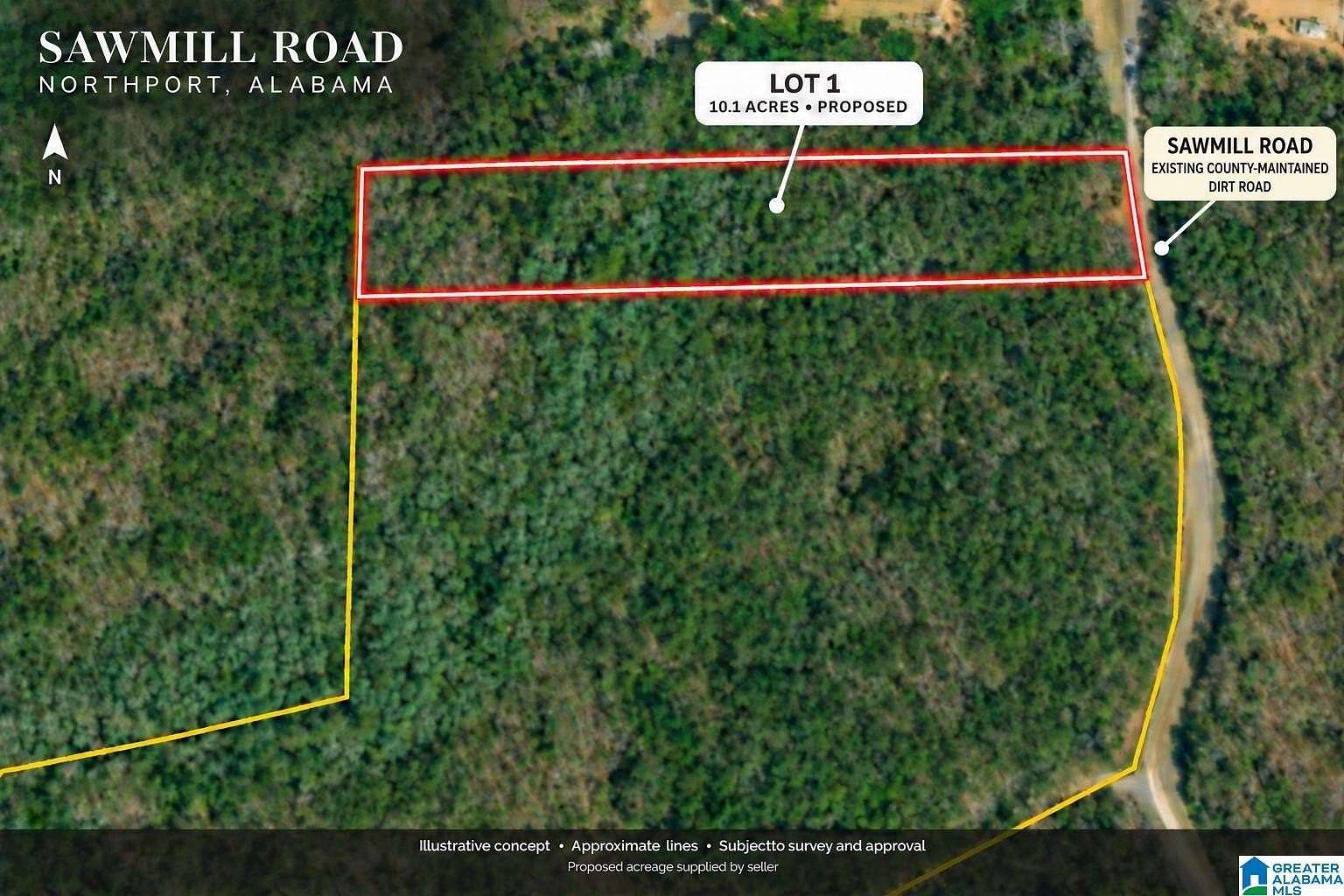 10 Acres of Recreational & Residential Land for Sale in Northport, Alabama
