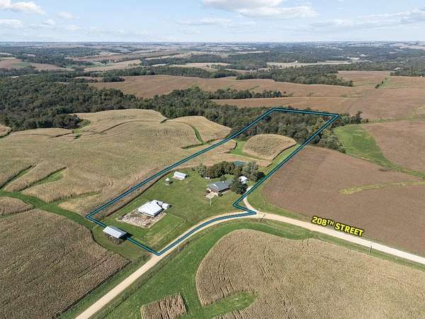 10 Acres of Recreational Land with Home for Sale in Zwingle, Iowa