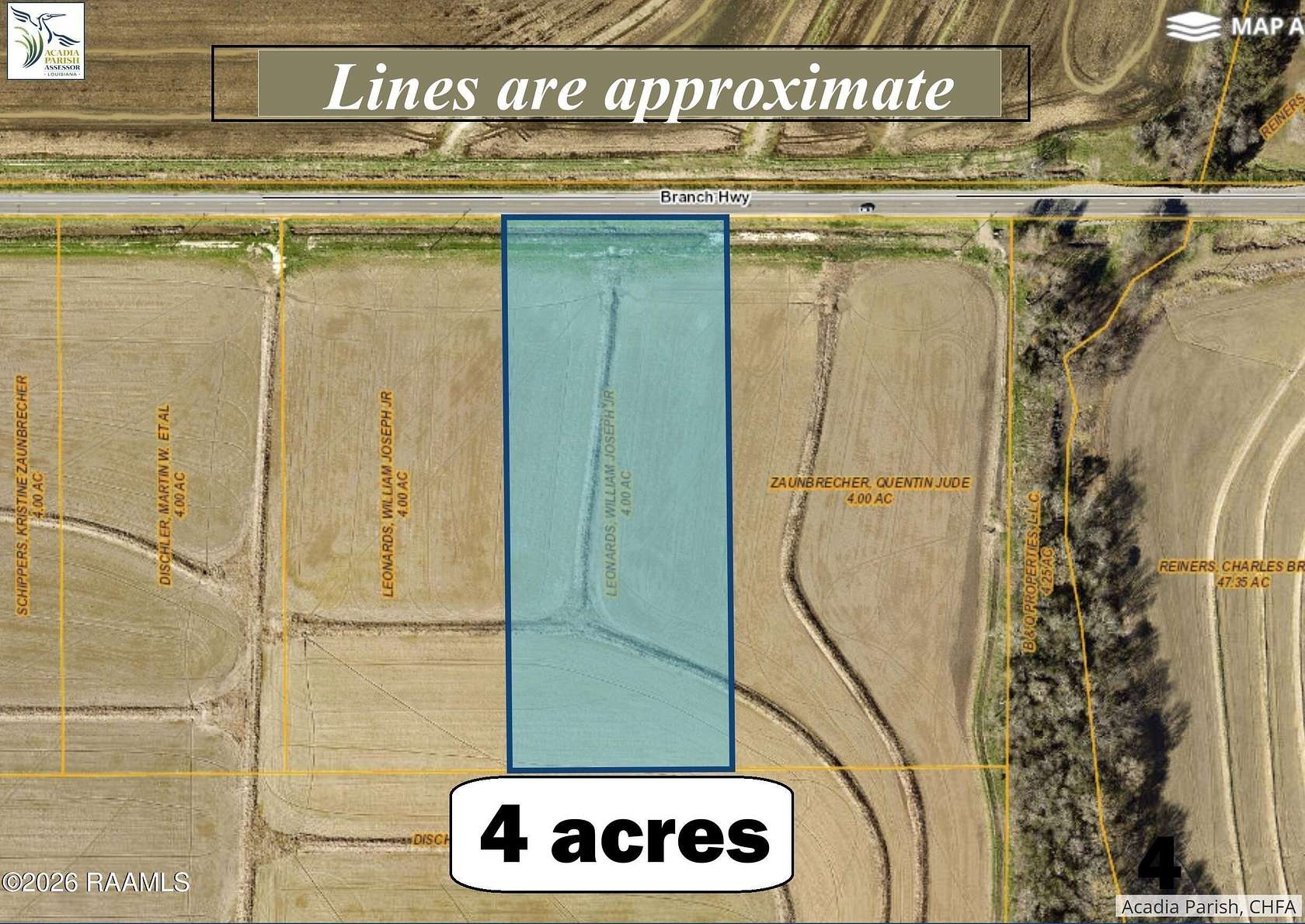 4 Acres of Residential Land for Sale in Branch, Louisiana